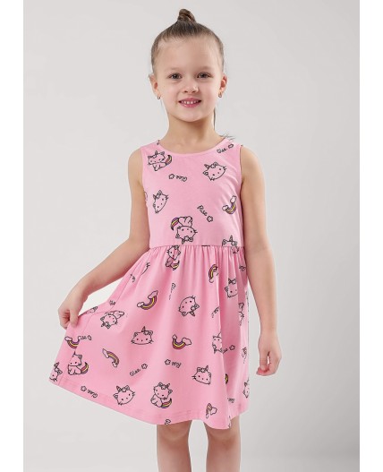 CLE Платье дев. 856907кдн, т.розовый/чёрный