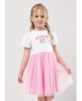 CLE Платье дев. 857027/16г_п, св.розовый/белый