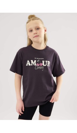 CLE Футболка дев. 857001кд_п, т.серый