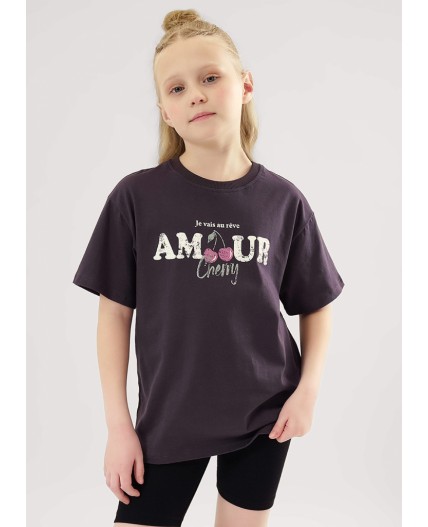 CLE Футболка дев. 857001кд_п, т.серый