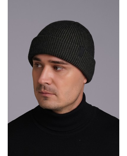 CLE Шапка 433900аш, зелёный/меланж т.серый