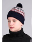 CLE Шапка дет. 433989ак флис, т.синий/бордовый