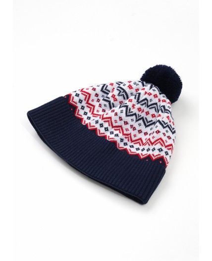 CLE Шапка дет. 433989ак флис, т.синий/бордовый