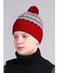 CLE Шапка дет. 433989ак флис, бордовый/т.синий