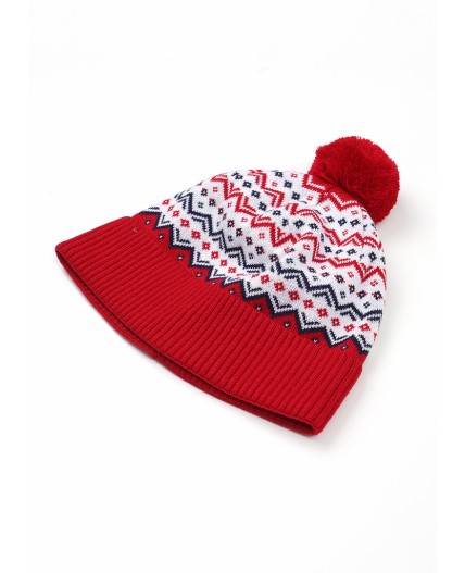 CLE Шапка дет. 433989ак флис, бордовый/т.синий