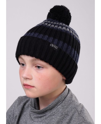 CLE Шапка дет.702963ап, чёрный/джинсовый
