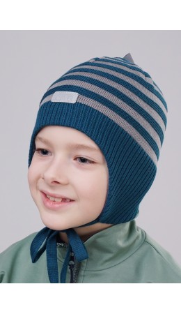 CLE Шапка дет.802731ха, бирюзовый/меланж серый