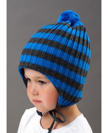 CLE Шапка дет.902336ак, т.голубой/меланж т.серый