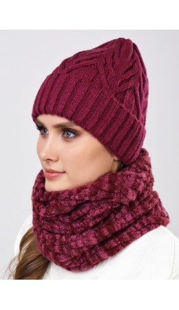 CLE Шарф 113177ап, т.розовый/бордовый