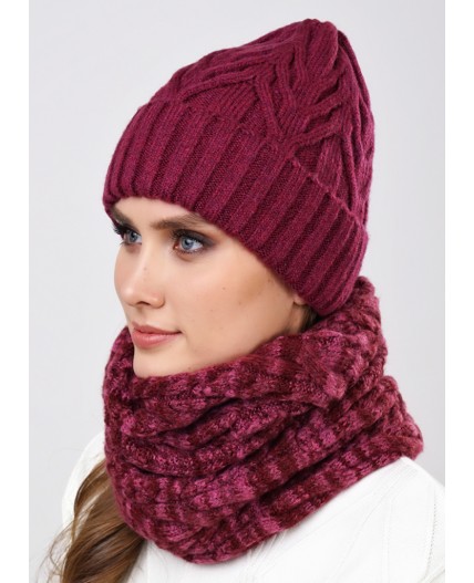 CLE Шарф 113177ап, т.розовый/бордовый