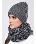 CLE Шарф 113177ап, меланж серый/т.серый