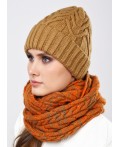 CLE Шарф 113177ап, оранжевый/т.коричневый