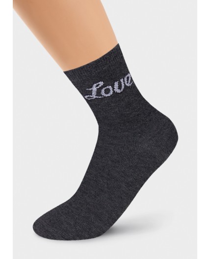 CLE Носки дет.С4248 18-20 люрекс хл+эл, меланж т.серый