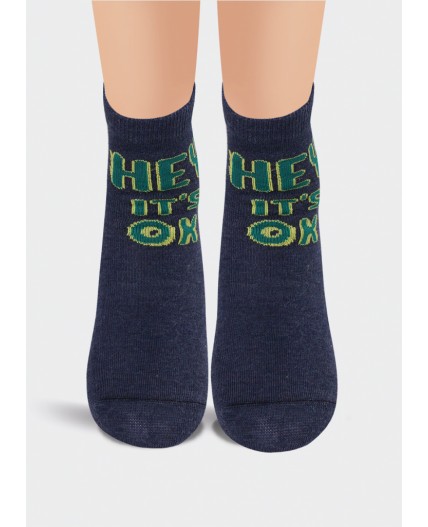 CLE Носки дет.С545 12-14,14-16 мал хл+эл, меланж т.синий