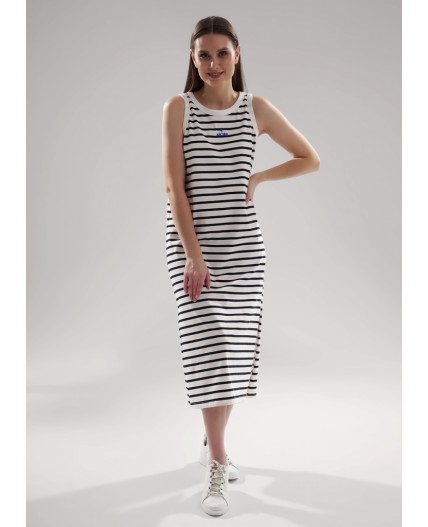CLE LDR25-1163 Платье жен. Морской, молочный/чёрный