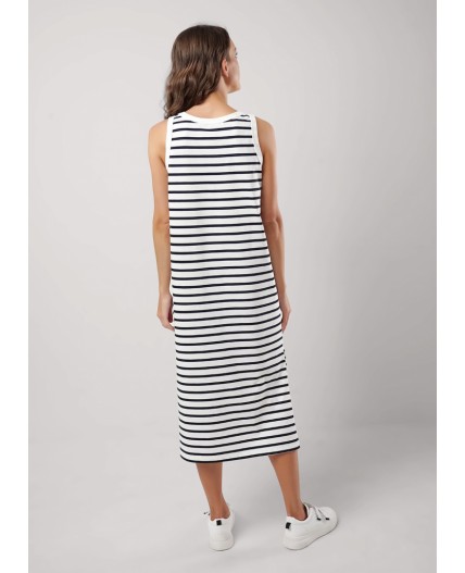CLE LDR25-1163 Платье жен. Морской, молочный/чёрный