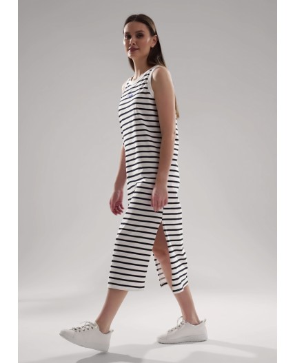 CLE LDR25-1163 Платье жен. Морской, молочный/чёрный