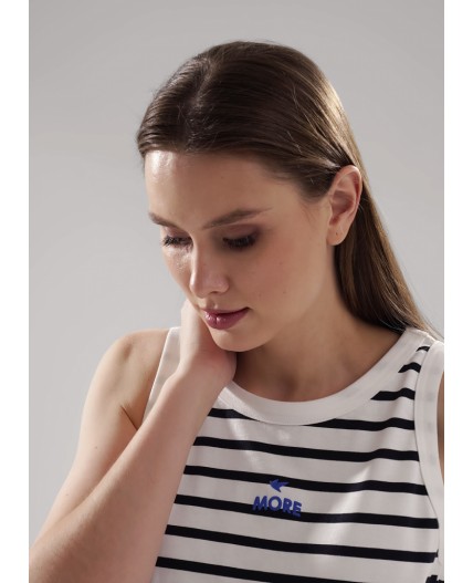 CLE LDR25-1163 Платье жен. Морской, молочный/чёрный