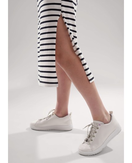 CLE LDR25-1163 Платье жен. Морской, молочный/чёрный