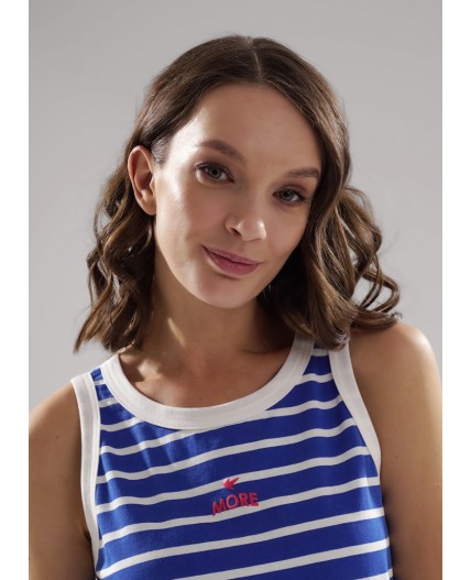 CLE LDR25-1163 Платье жен. Морской, синий/молочный