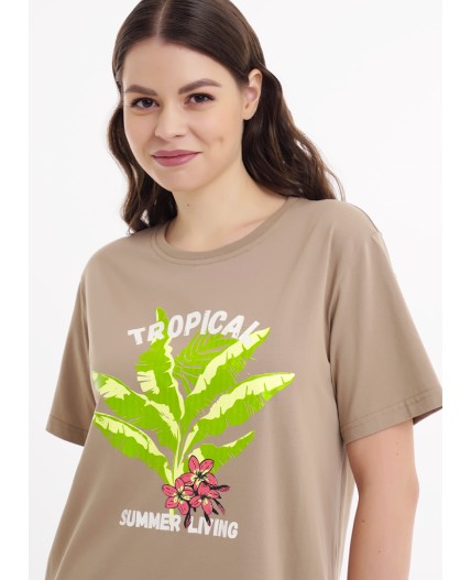 CLE LDR25-1168 Платье жен. Тропикана, св.коричневый