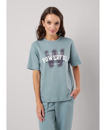 CLE LF25-100 Футболка жен. Грей, бирюзовый