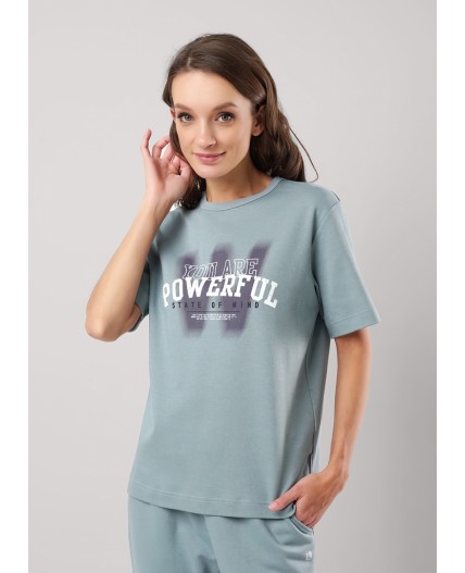 CLE LF25-100 Футболка жен. Грей, бирюзовый
