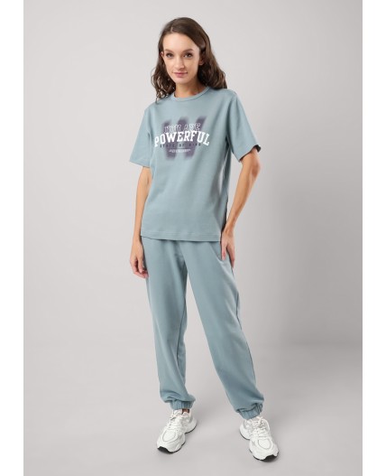 CLE LF25-100 Футболка жен. Грей, бирюзовый