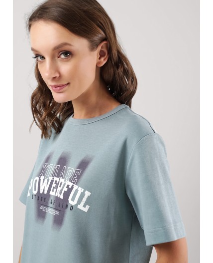 CLE LF25-100 Футболка жен. Грей, бирюзовый