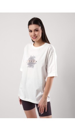 CLE LF25-1159/5 Футболка жен. Мускат, молочный