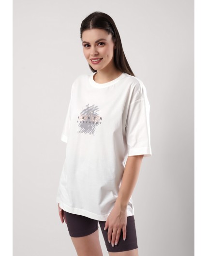 CLE LF25-1159/5 Футболка жен. Мускат, молочный