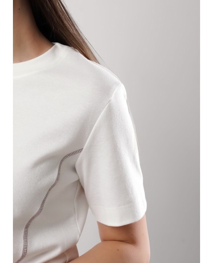 CLE LF25-1159/6 Футболка жен. Мускат, молочный