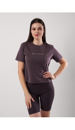 CLE LF25-1159/6 Футболка жен. Мускат, кофейный