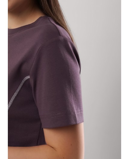 CLE LF25-1159/6 Футболка жен. Мускат, кофейный