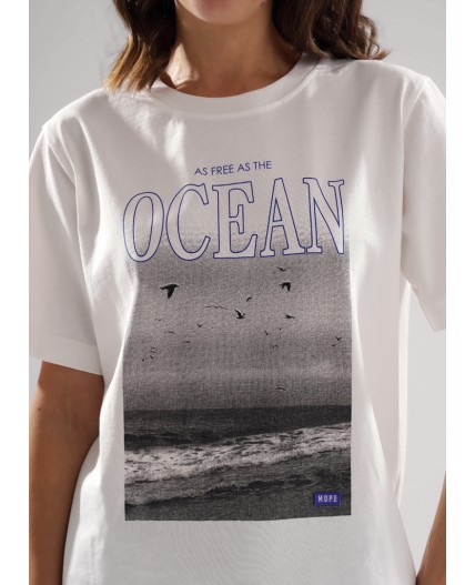 CLE LF25-1163 Футболка жен. Морской, молочный