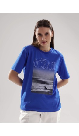 CLE LF25-1163 Футболка жен. Морской, синий