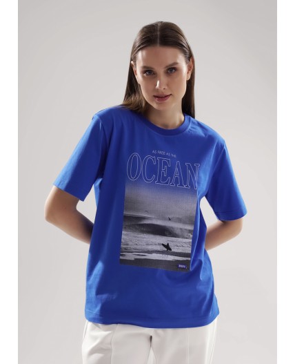 CLE LF25-1163 Футболка жен. Морской, синий