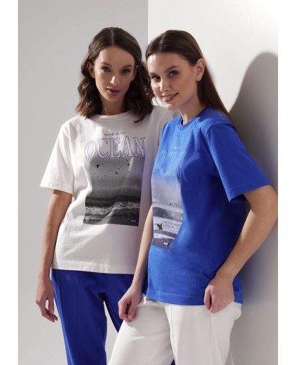 CLE LF25-1163 Футболка жен. Морской, синий