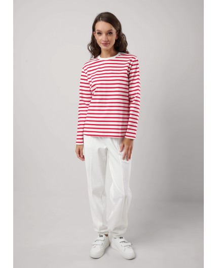 CLE LF25-1163/5 Фуфайка жен. Морской, молочный/красный