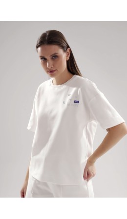 CLE LF25-1163/7 Футболка жен. Морской, молочный