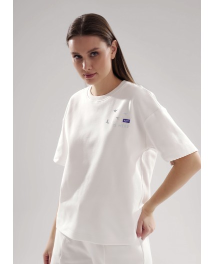 CLE LF25-1163/7 Футболка жен. Морской, молочный