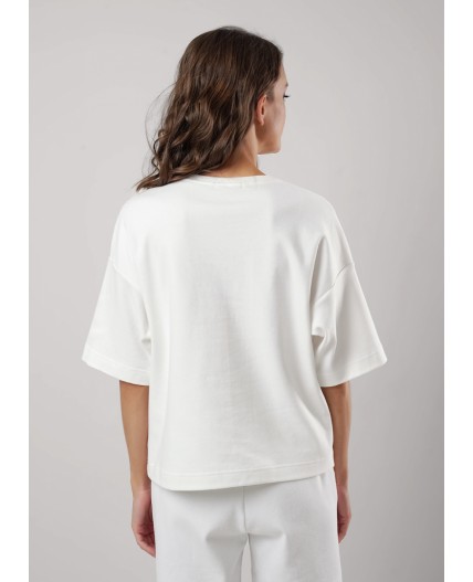 CLE LF25-1163/7 Футболка жен. Морской, молочный