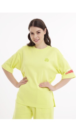 CLE LF25-1168 Футболка жен. Тропикана, св.жёлтый