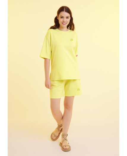 CLE LF25-1168 Футболка жен. Тропикана, св.жёлтый