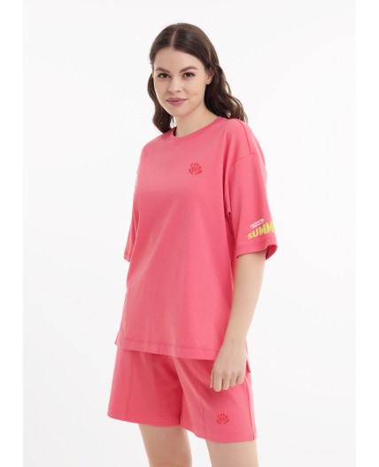 CLE LF25-1168 Футболка жен. Тропикана, св.красный