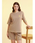 CLE LF25-1168 Футболка жен. Тропикана, св.коричневый