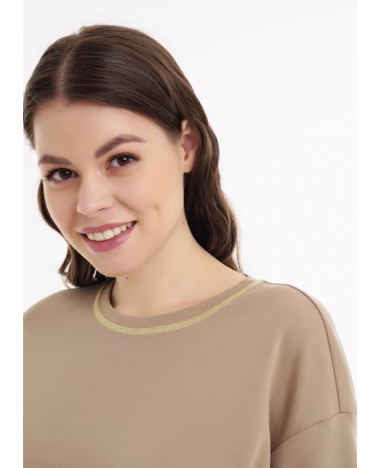 CLE LF25-1168 Футболка жен. Тропикана, св.коричневый