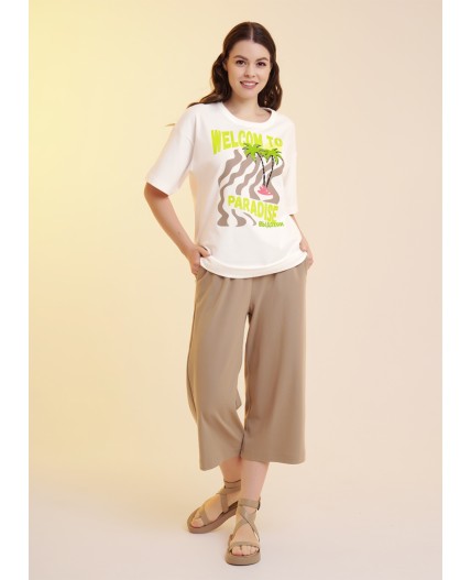 CLE LF25-1168/1 Футболка жен. Тропикана, молочный