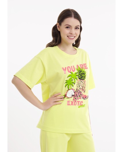 CLE LF25-1168/1 Футболка жен. Тропикана, св.жёлтый