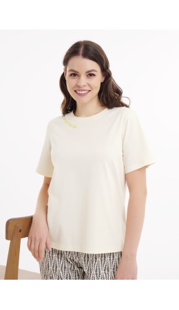 CLE LF25-1168/2у Футболка жен. Тропикана, молочный